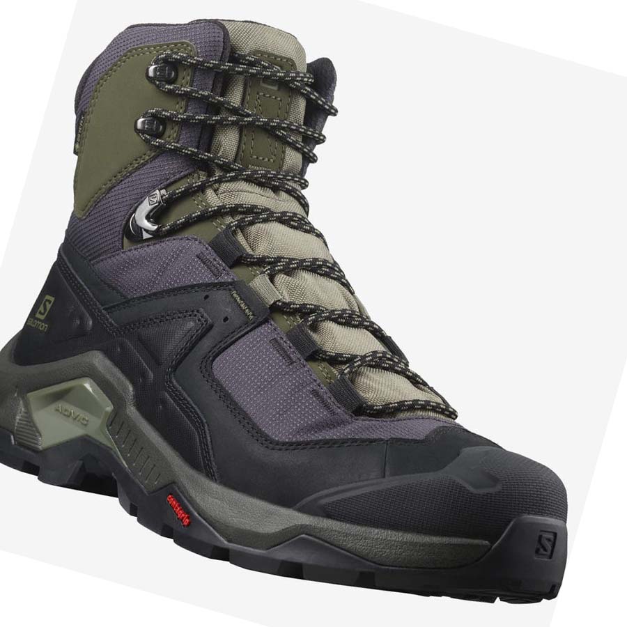 Salomon QUEST ELEMENT GORE-TEX Túracipő Férfi Fekete Olivazöld | HU 2076LIS